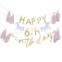 CUSTOMIZABLE PRINCESS HAPPY BIRTHDAY PARTY GARLAND