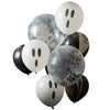 GHOSTS, CONFETTI BATTS AND BLACK MARBLE BALLOON BUNDLE [9 PCS]