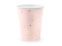 LIGHT PINK WITH GOLD POLA DOTS CUPS [6 PCS]