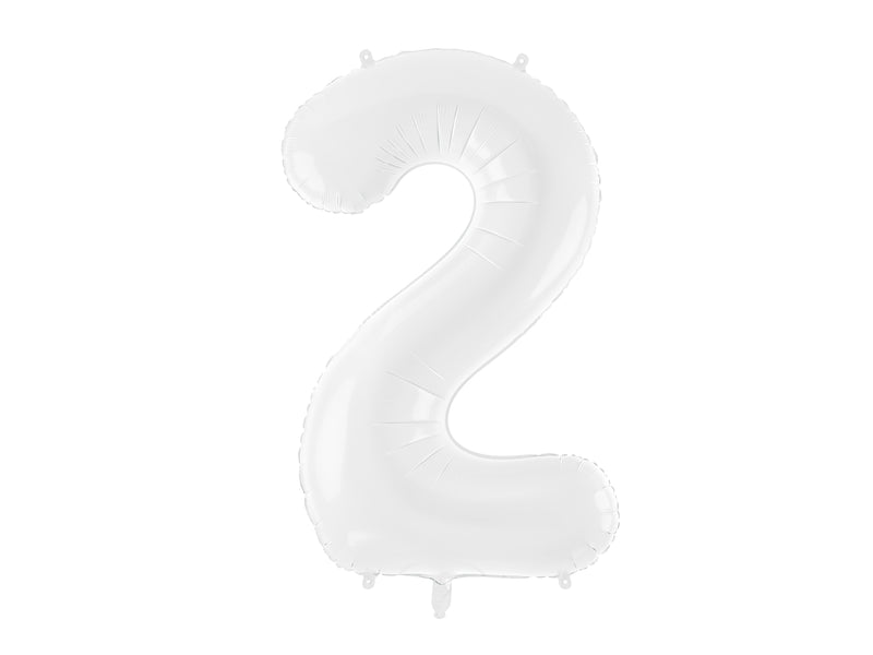 LARGE NUMBER PALE GREY/WHITE FOIL BALLOON