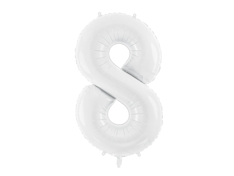 LARGE NUMBER PALE GREY/WHITE FOIL BALLOON