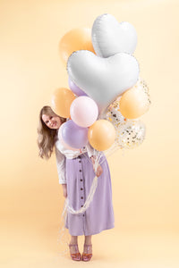 WHITE HEART FOIL BALLOON