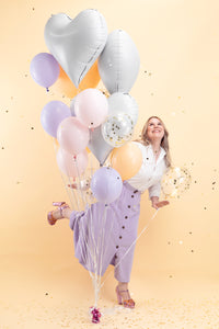 WHITE HEART FOIL BALLOON