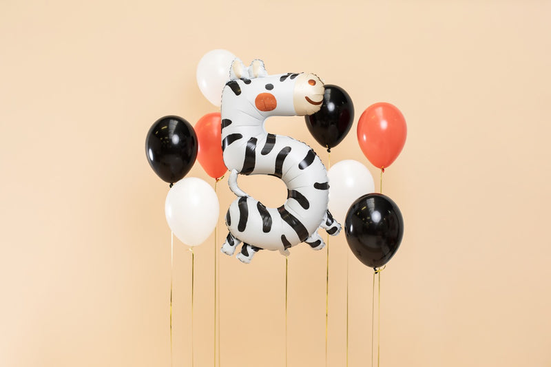 ZEBRA NUMBER 5 FOIL BALLOON