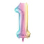 LARGE COLORFUL PASTEL FOIL NUMBER BALLOON