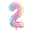 LARGE COLORFUL PASTEL FOIL NUMBER BALLOON