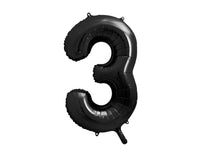 BLACK NUMBER FOIL BALLOON