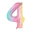 LARGE COLORFUL PASTEL FOIL NUMBER BALLOON
