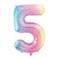 LARGE COLORFUL PASTEL FOIL NUMBER BALLOON