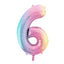 LARGE COLORFUL PASTEL FOIL NUMBER BALLOON