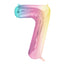 LARGE COLORFUL PASTEL FOIL NUMBER BALLOON