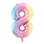 LARGE COLORFUL PASTEL FOIL NUMBER BALLOON