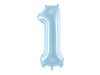 LARGE NUMBER LIGHT BLUE TURQUOISE FOIL BALLOON