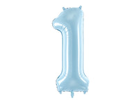 LARGE NUMBER LIGHT BLUE TURQUOISE FOIL BALLOON