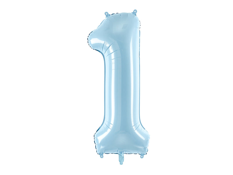 LARGE NUMBER LIGHT BLUE TURQUOISE FOIL BALLOON