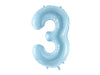 LARGE NUMBER LIGHT BLUE TURQUOISE FOIL BALLOON