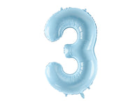 LARGE NUMBER LIGHT BLUE TURQUOISE FOIL BALLOON