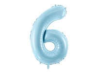 LARGE NUMBER LIGHT BLUE TURQUOISE FOIL BALLOON