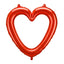 RED OPEN HEART FOIL BALLOON FRAME