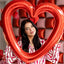 RED OPEN HEART FOIL BALLOON FRAME