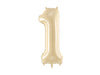 BEIGE NUMBER FOIL BALLOON