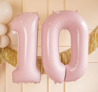 LIGHT PINK NUMBER FOIL BALLOON