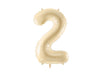 BEIGE NUMBER FOIL BALLOON