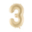BEIGE NUMBER FOIL BALLOON