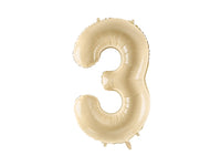 BEIGE NUMBER FOIL BALLOON