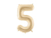 BEIGE NUMBER FOIL BALLOON