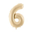 BEIGE NUMBER FOIL BALLOON