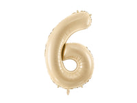 BEIGE NUMBER FOIL BALLOON