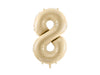 BEIGE NUMBER FOIL BALLOON