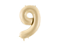 BEIGE NUMBER FOIL BALLOON