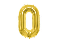 WHITE GOLD NUMBER FOIL BALLOON