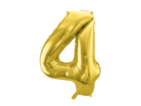 WHITE GOLD NUMBER FOIL BALLOON