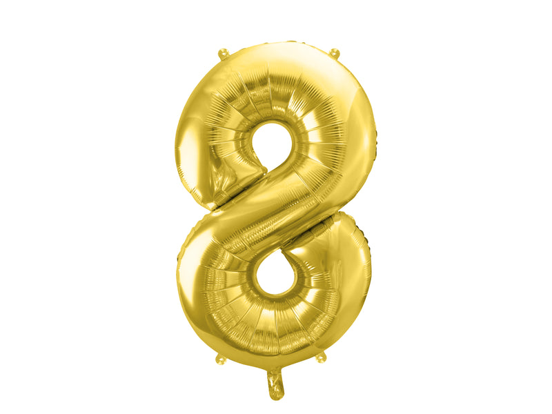 WHITE GOLD NUMBER FOIL BALLOON