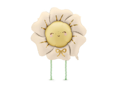 LIGHT BEIGE FLOWER WALKING FOIL BALLOON