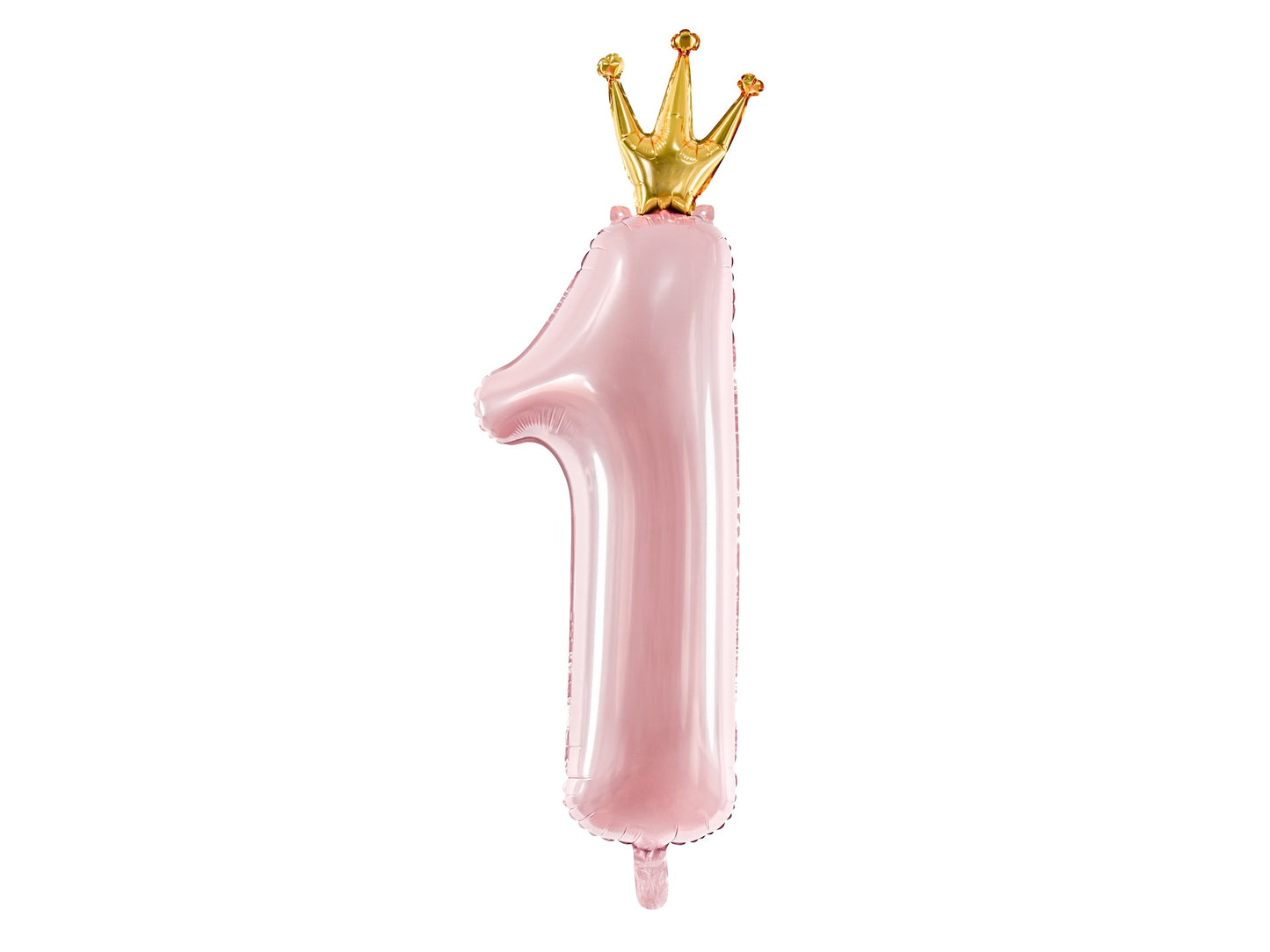 GOLD CROWN NUMBER 1 PASTEL PINK FOIL BALLOON