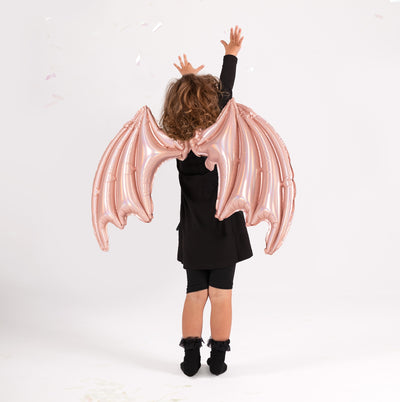 PINK HOLOGRAPHIC BAT WINGS FOIL BALLOON