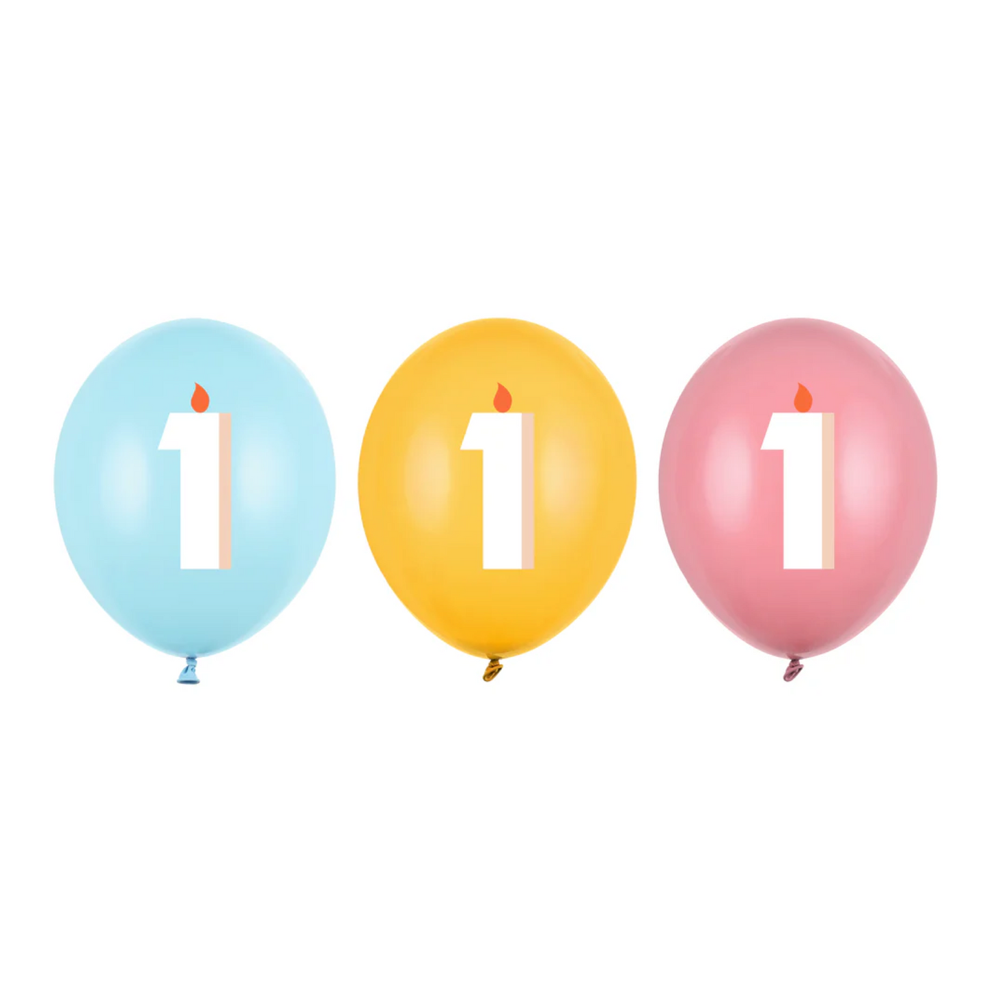 NUMBER ONE CANDLE LATEX BALLOONS [5 PCS]