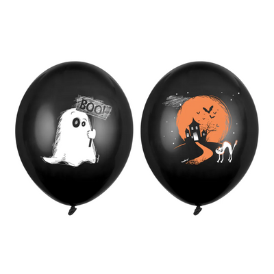 GHOST BOO LATEX BALLOONS [6 PCS]