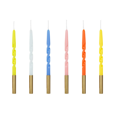TWISTED COLORFUL BIRTHDAY CANDLES [6 PCS]