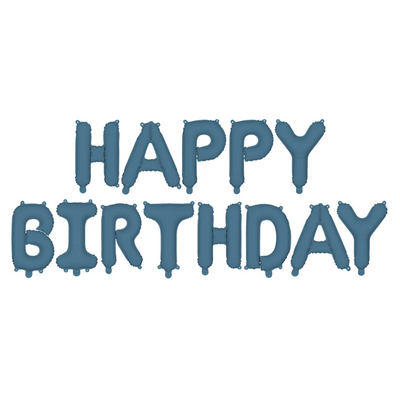 HAPPY BIRTHDAY MATTE NAVY BLUE FOIL BALLOONS