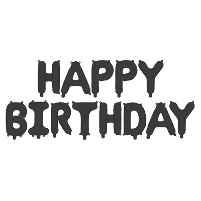 HAPPY BIRTHDAY MATTE BLACK FOIL BALLOONS