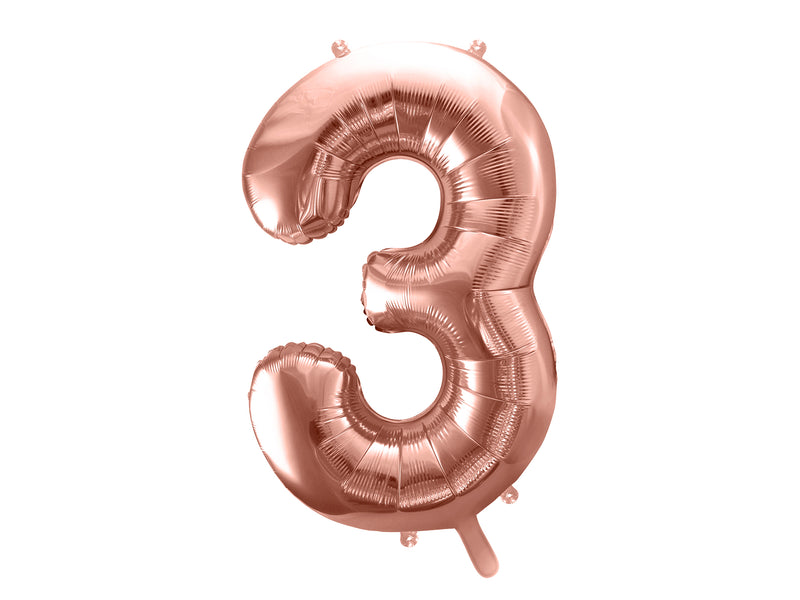 LARGE NUMBER ROSEGOLD FOIL BALLOON