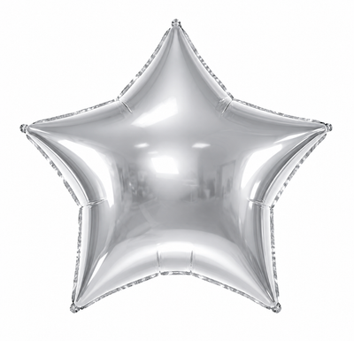 SILVER 36” STAR FOIL BALLOONI