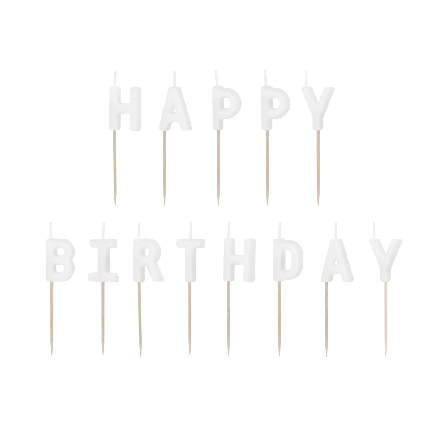 HAPPY BIRTHDAY WHITE CANDLES