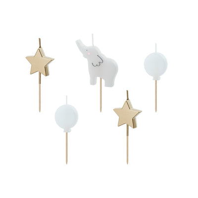ELEPHANT BIRTHDAY CANDLES [SET OF 5]