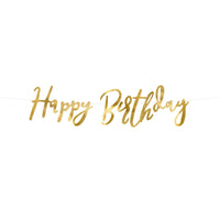 GOLD HAPPY BIRTHDAY BANNER